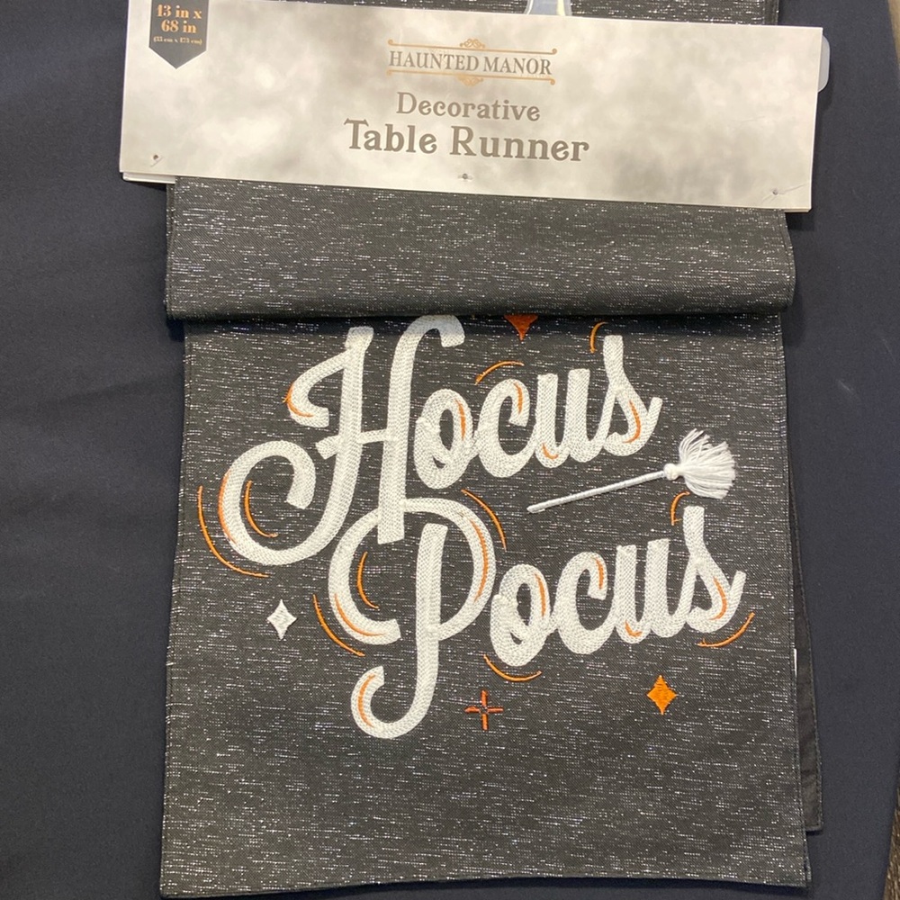 Halloween Haunted Manor Decorative Table Runner Hocus Pocus 13” X 16”